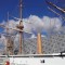 Film set Sails fitted to HMS Gannet for Victoria and Abdul